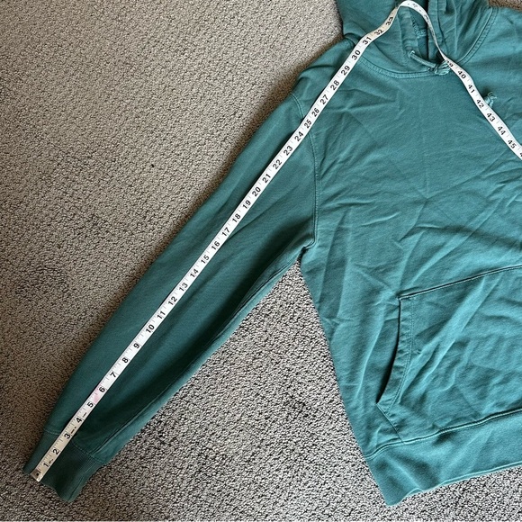 J.Crew Factory Green Teal French Terry Hoodie Sweatshirt Pullover Style AH298 - Picture 16 of 16